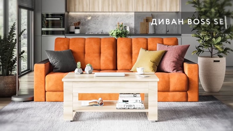 Диван BOSS 2.0 велюр Monolit серый
