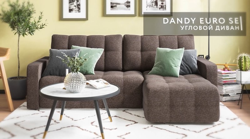 Угловой диван DANDY Euro SE Рогожка Malmo синий