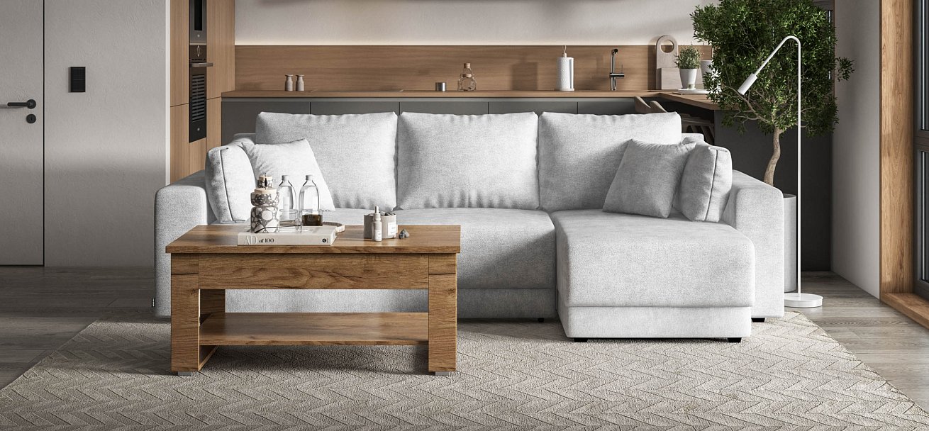 Угловой диван Босс Прайм ХЛ Шенилл CLOUD грей