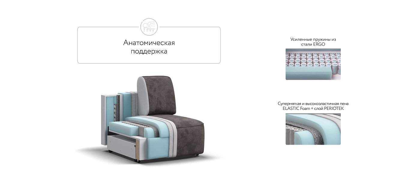 KING MODOOL база сп. место велюр Alkantara серый