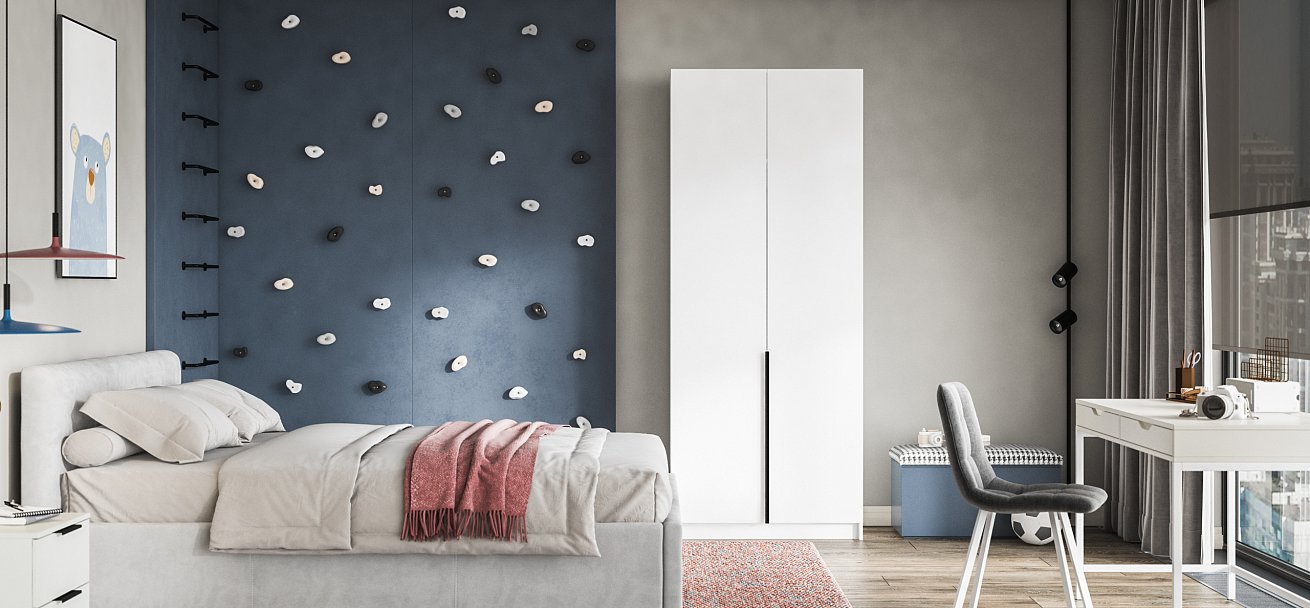 Рим 90 шкаф распашной 2Д 01 Белый