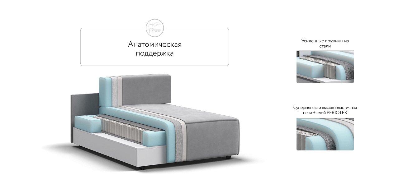 Оттоманка BOSS SOFT MODOOL велюр Monolit сталь