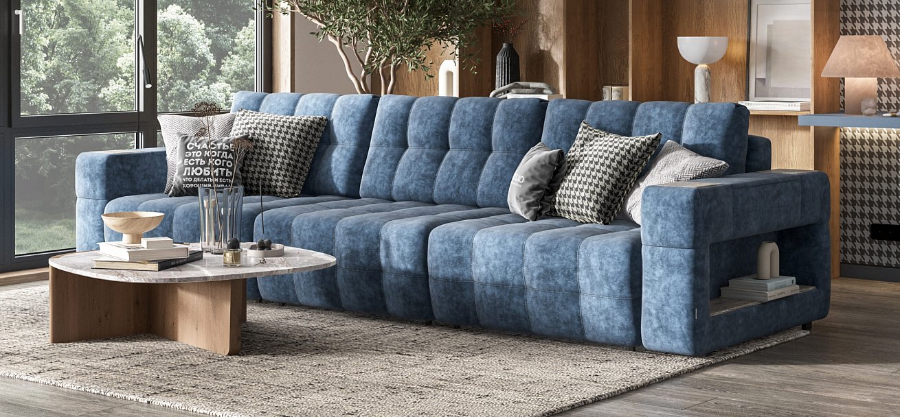 Диван BOSS.XO MAX Велюр Royal топаз NEW / WOOD Rock