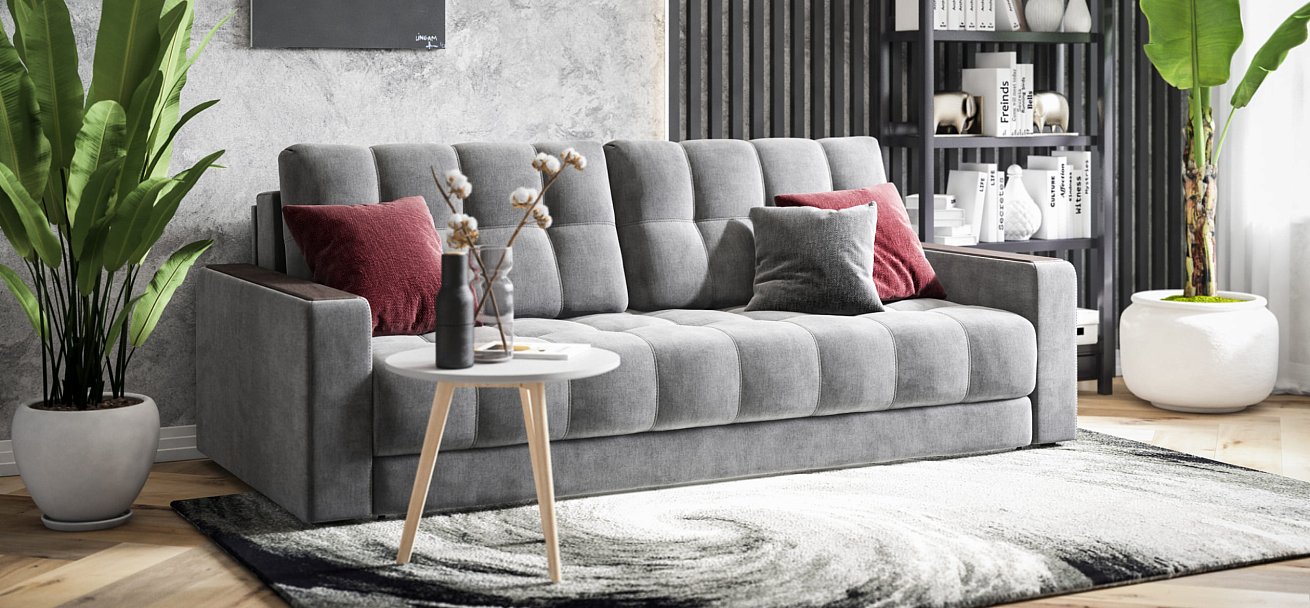 Диван BOSS 2.0 велюр Monolit серый