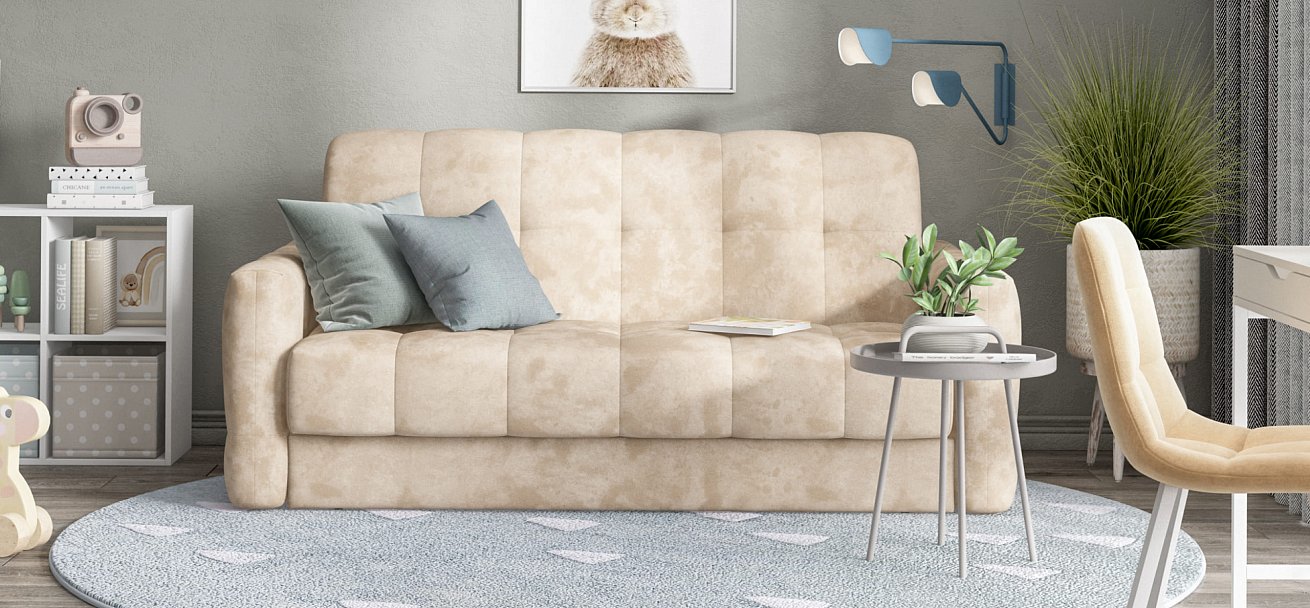 Диван BOSS Sleep 160 велюр Alkantara пепел