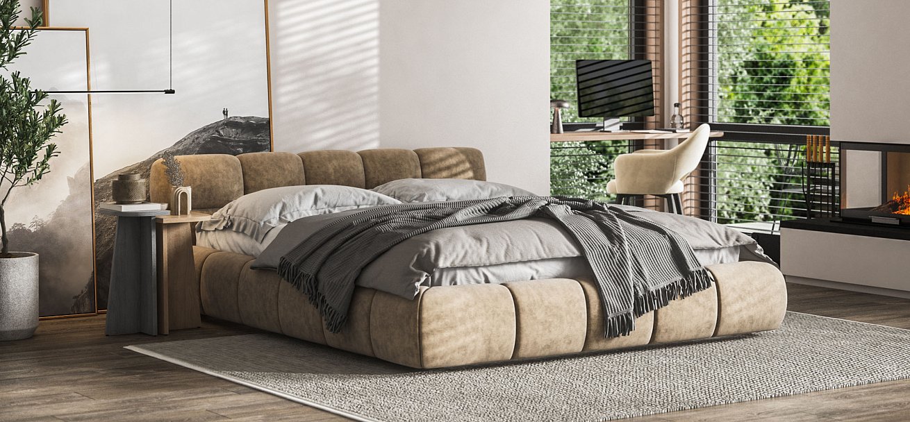 Кровать Босс Дрим 160*200 Про Велюр Royal тауп NEW