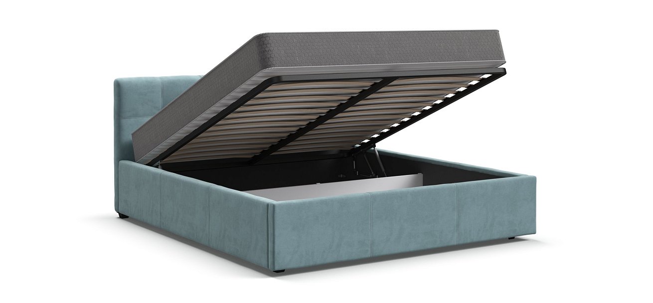 Кровать Белла 160*200 велюр Monolit аква