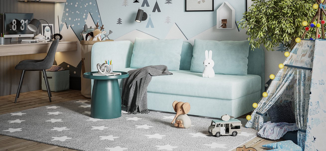 Тахта Ирис велюр Monolit аква