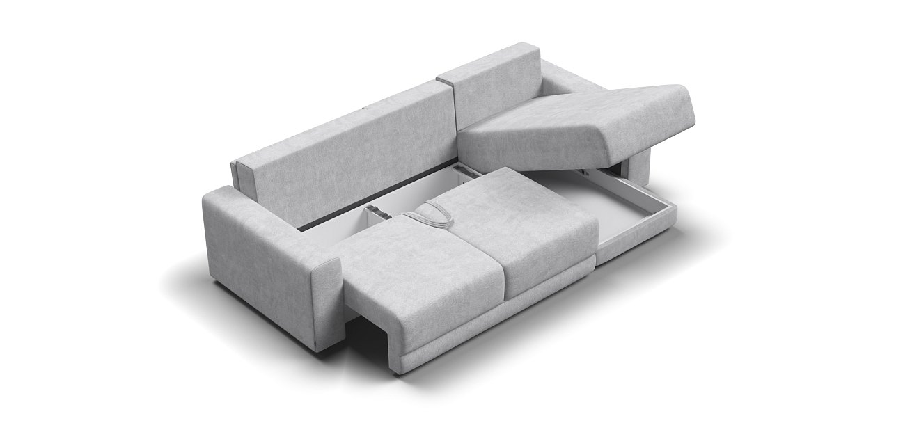 Угловой диван Босс Прайм ХЛ Шенилл CLOUD грей