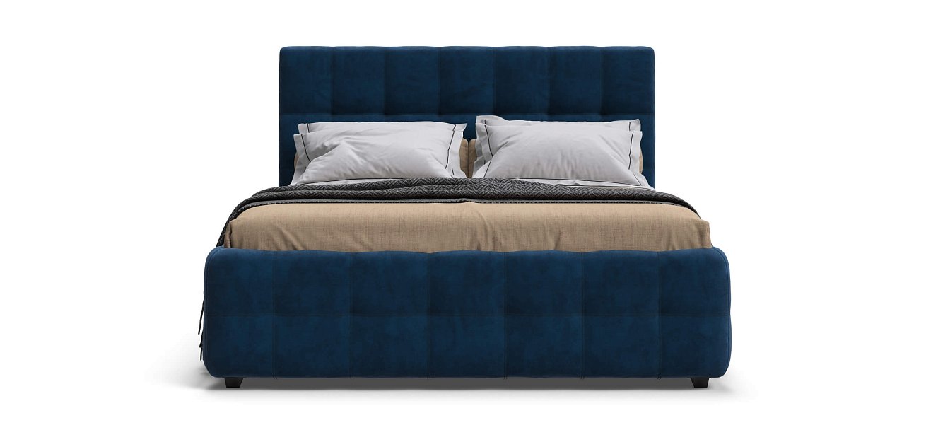Кровать Босс 160*200 Про велюр Monolit синяя