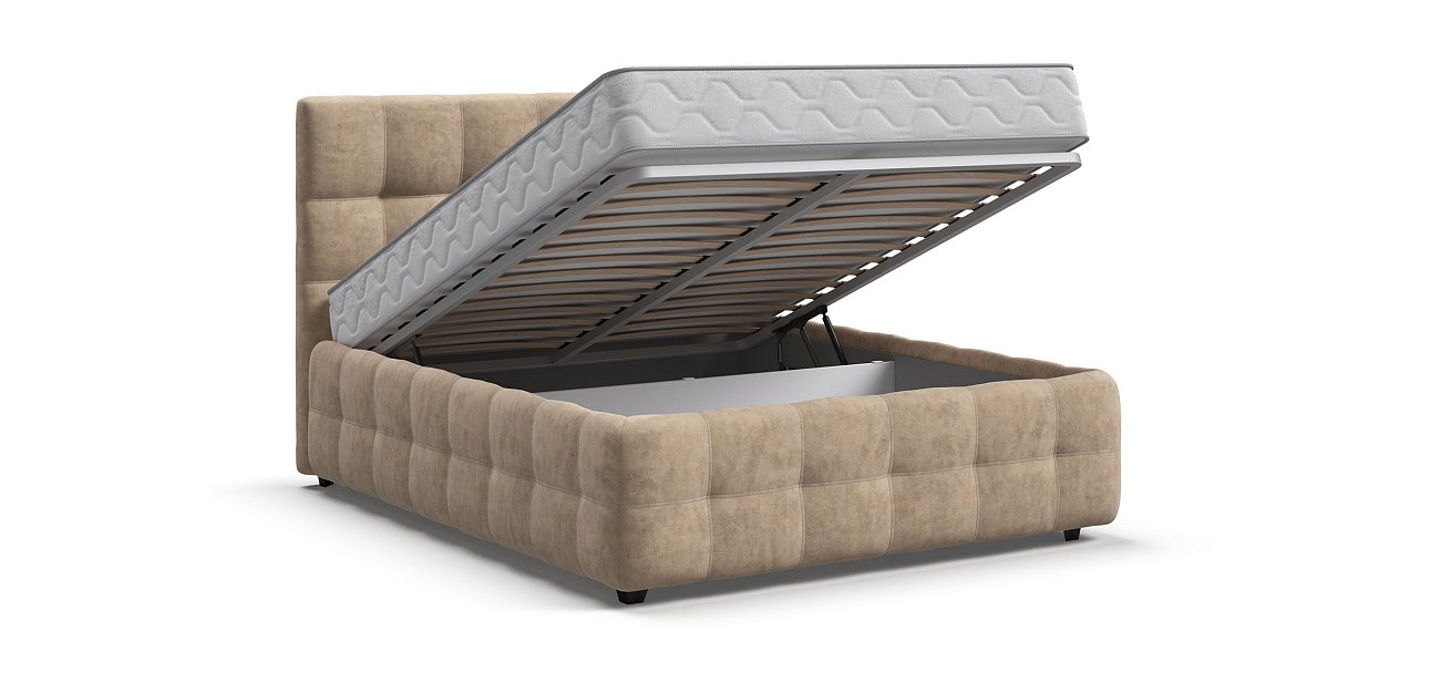 Босс Кровать+ПМ 140*200 Велюр Роял шампань