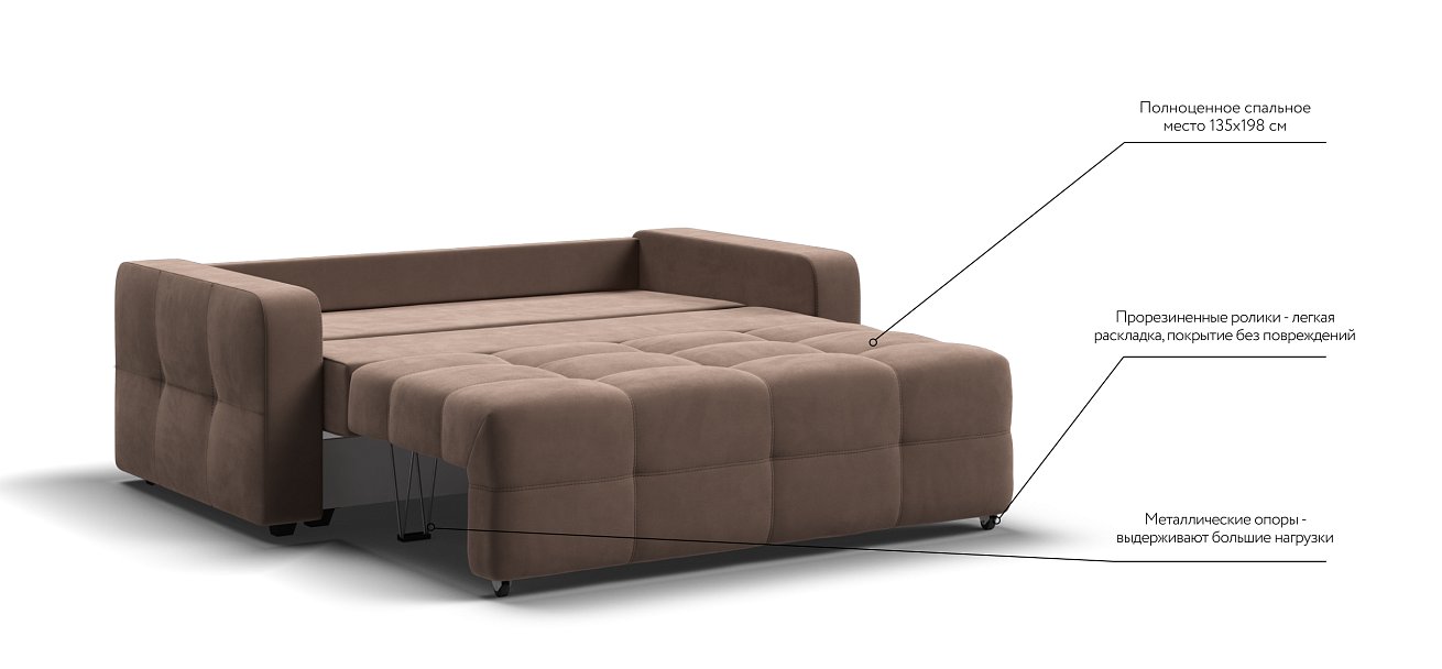 Диван Dandy Compact велюр Monolit мокко