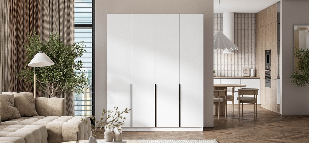 Босс Стандарт 180*220 шкаф распашной 4Д Белый