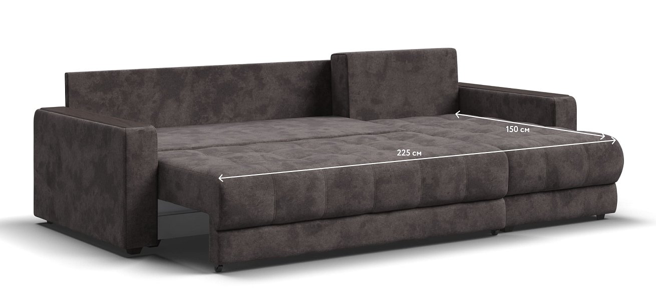 Угловой диван BOSS 3.0 Classic XL велюр Alkantara серый