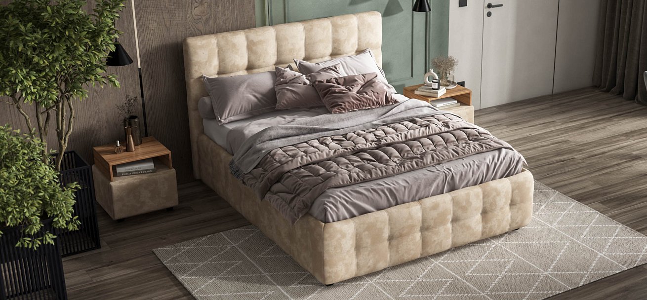 Тумба BOSS Alkantara пепел, Орех Селект