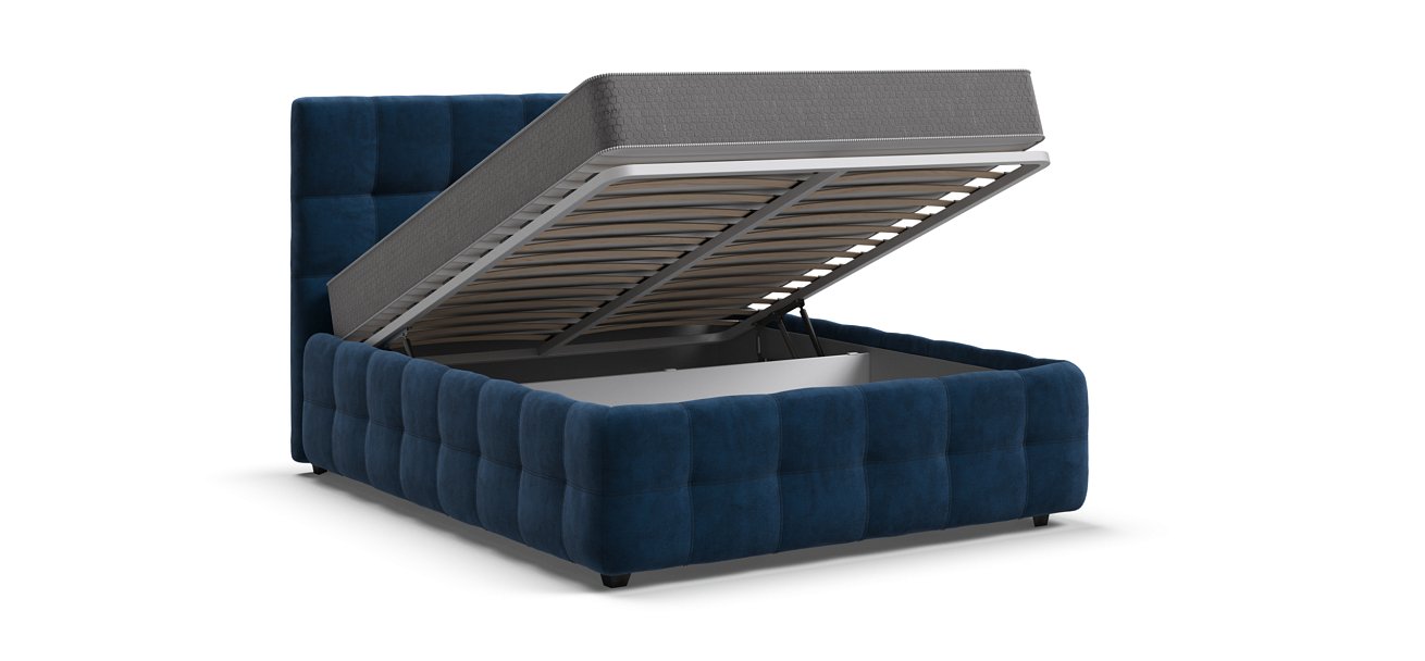 Кровать Босс 140*200 Про велюр Monolit синяя