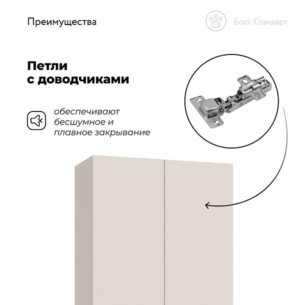 Босс Стандарт 80*220 шкаф распашной 2Д + ящики Кашемир