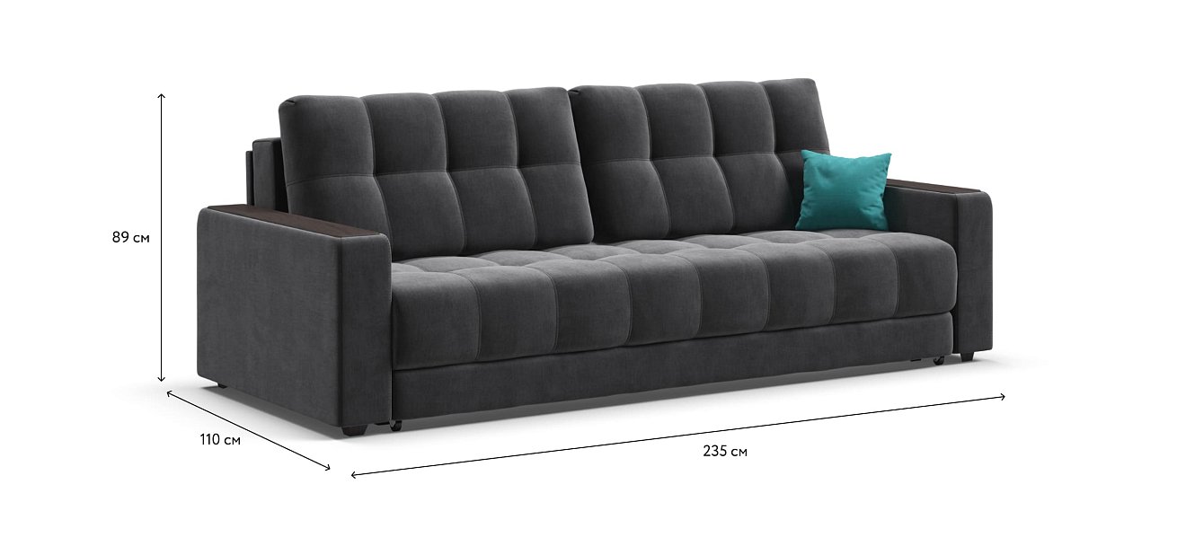 Диван BOSS 2.0 велюр Monolit серый