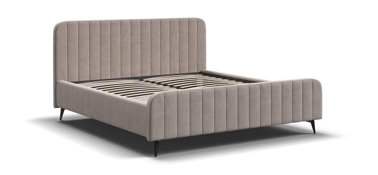 Кровать BOSS SKANDY new 160*200 велюр MONOLIT латте