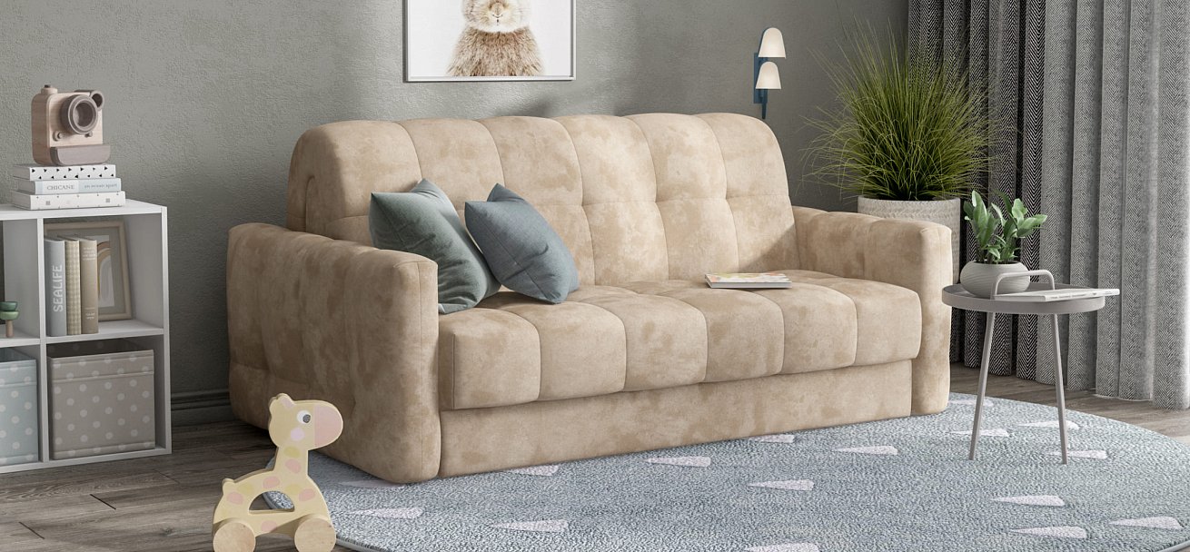 Диван BOSS Sleep 160 велюр Alkantara пепел