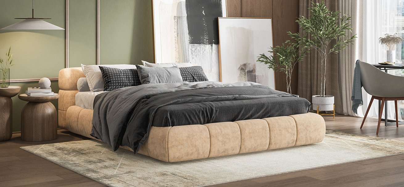 Кровать Босс Дрим 160*200 Про Велюр Royal шампань NEW