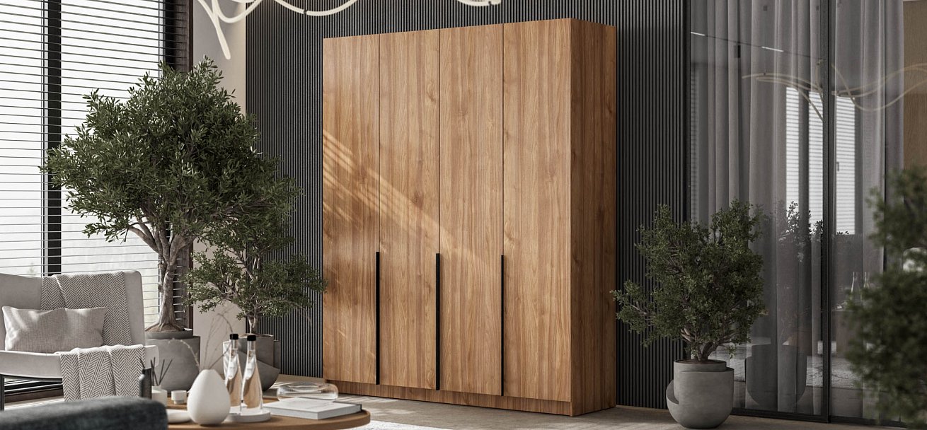 Босс Стандарт 180*220 шкаф распашной 4Д Орех Селект