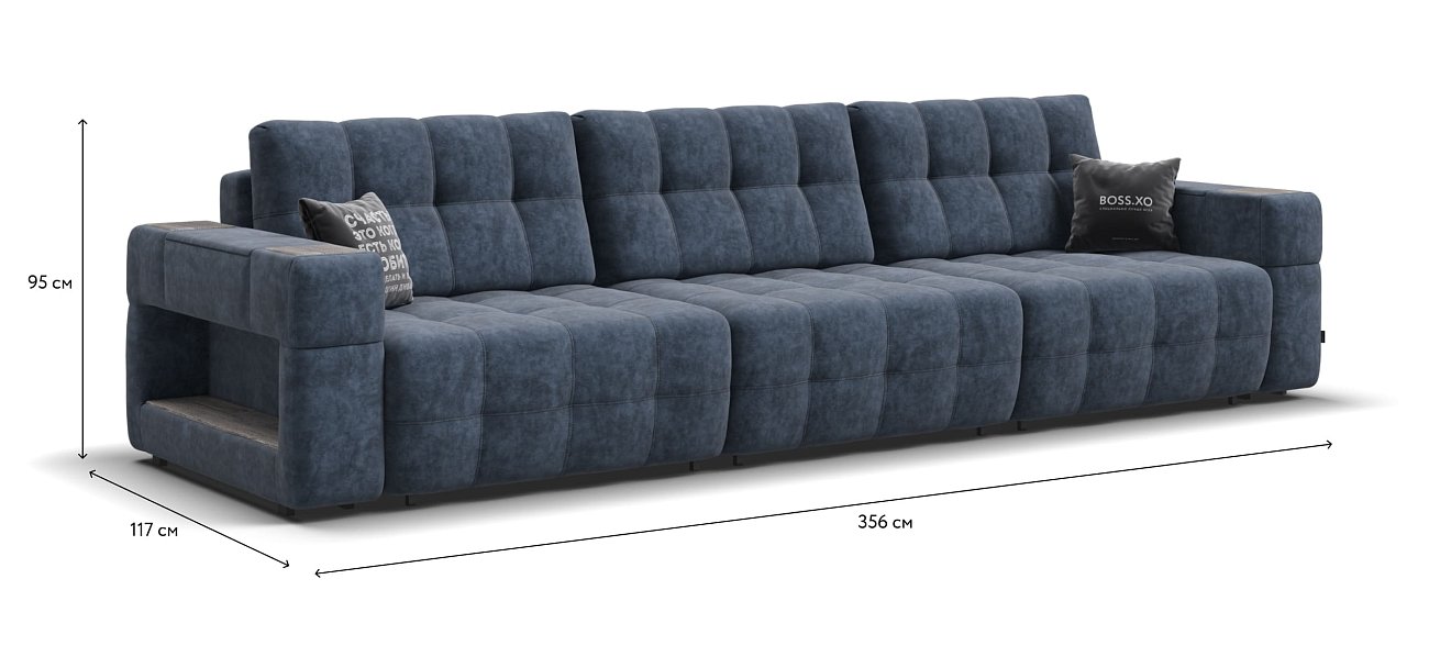 Диван BOSS.XO MAX Велюр Royal топаз NEW / WOOD Rock