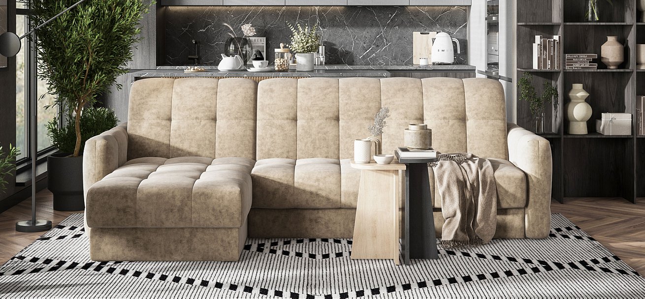 Угловой диван BOSS Sleep 160 Велюр Royal тауп NEW