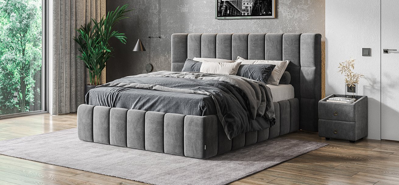 Тумба BOSS CLASSIC Monolit серый, Дуб Денвер Трюфель