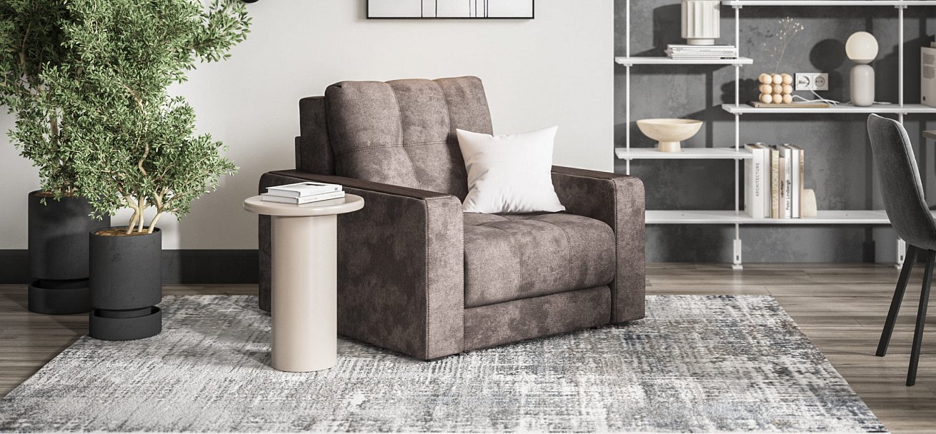 Кресло-кровать BOSS 2.0 велюр Alkantara серый