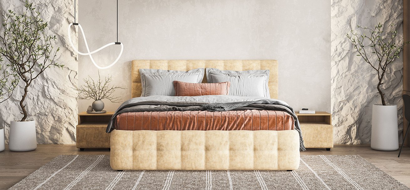 Кровать Босс 180*200 Про Велюр Royal шампань NEW