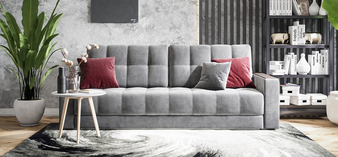 Диван BOSS 2.0 велюр Monolit серый