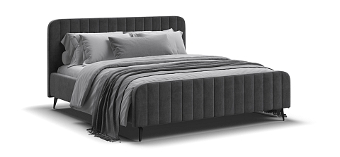 Кровать BOSS SKANDY new 160*200 велюр MONOLIT серая