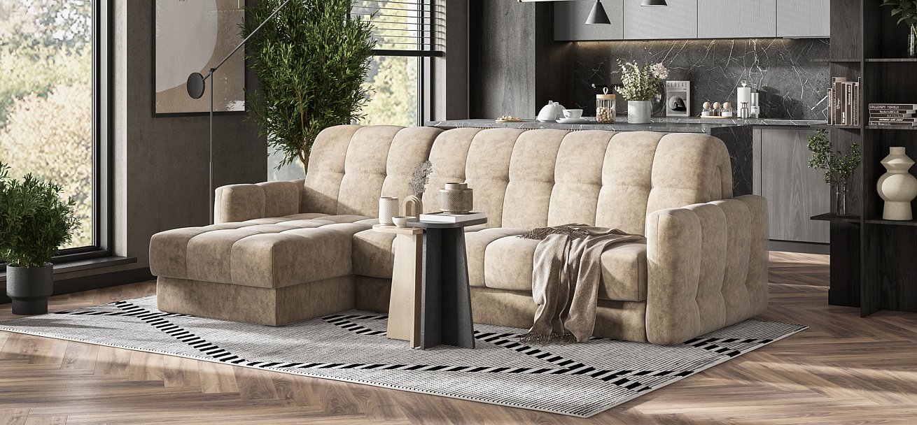Угловой диван BOSS Sleep 160 Велюр Royal тауп NEW