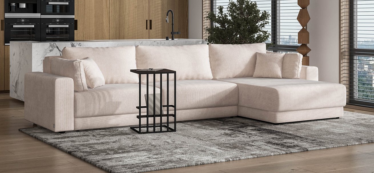 Угловой диван Босс Прайм Макс Вельвет CORD бежевый