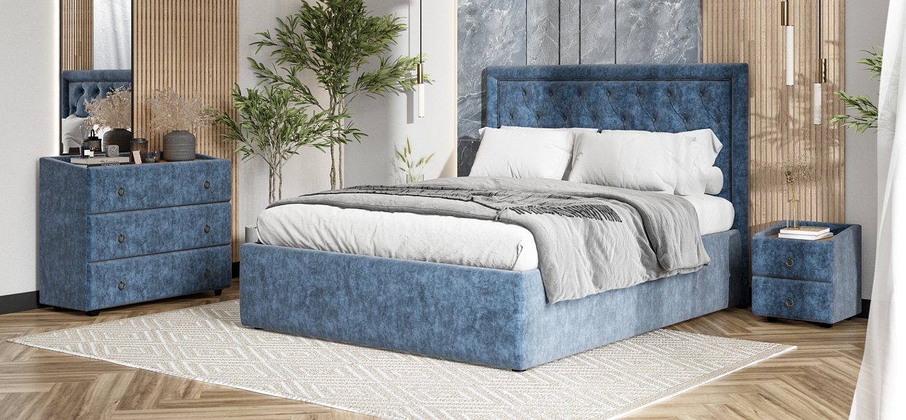 Тумба BOSS CLASSIC Велюр Royal топаз NEW, Дуб Денвер Трюфель