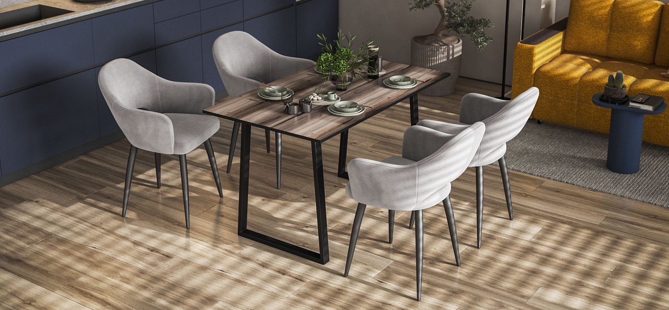 Стул ОРИЕНТ Velutto серый, черный