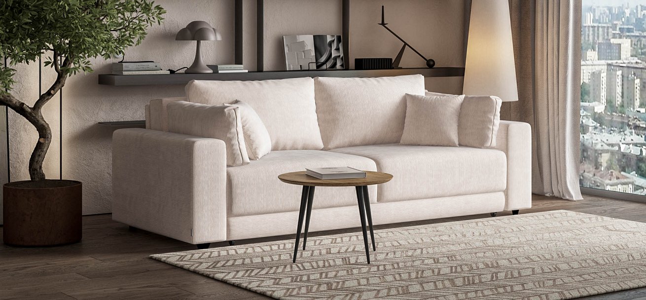 Диван Босс Прайм Вельвет CORD бежевый