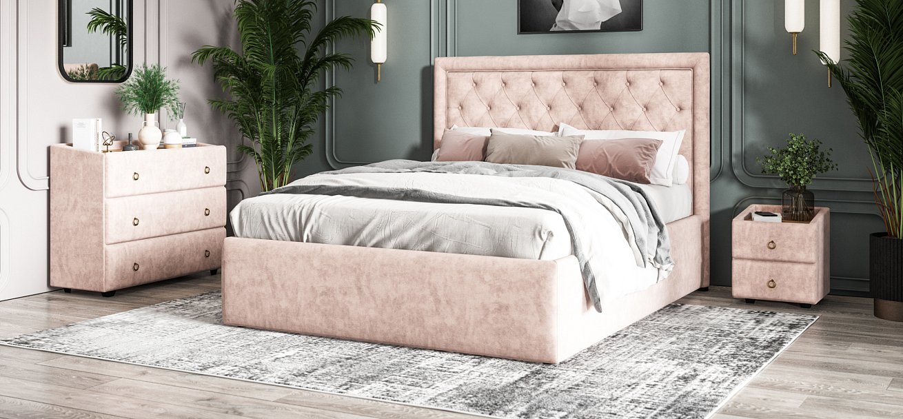 Тумба BOSS CLASSIC Велюр Royal пион NEW, Орех Парона