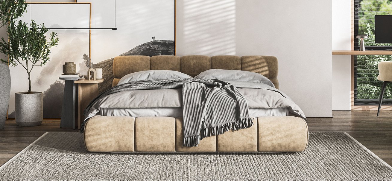 Кровать Босс Дрим 160*200 Про Велюр Royal тауп NEW
