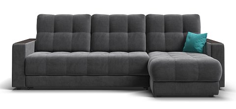 Угловой диван BOSS 3.0 Classic XL велюр Monolit серый