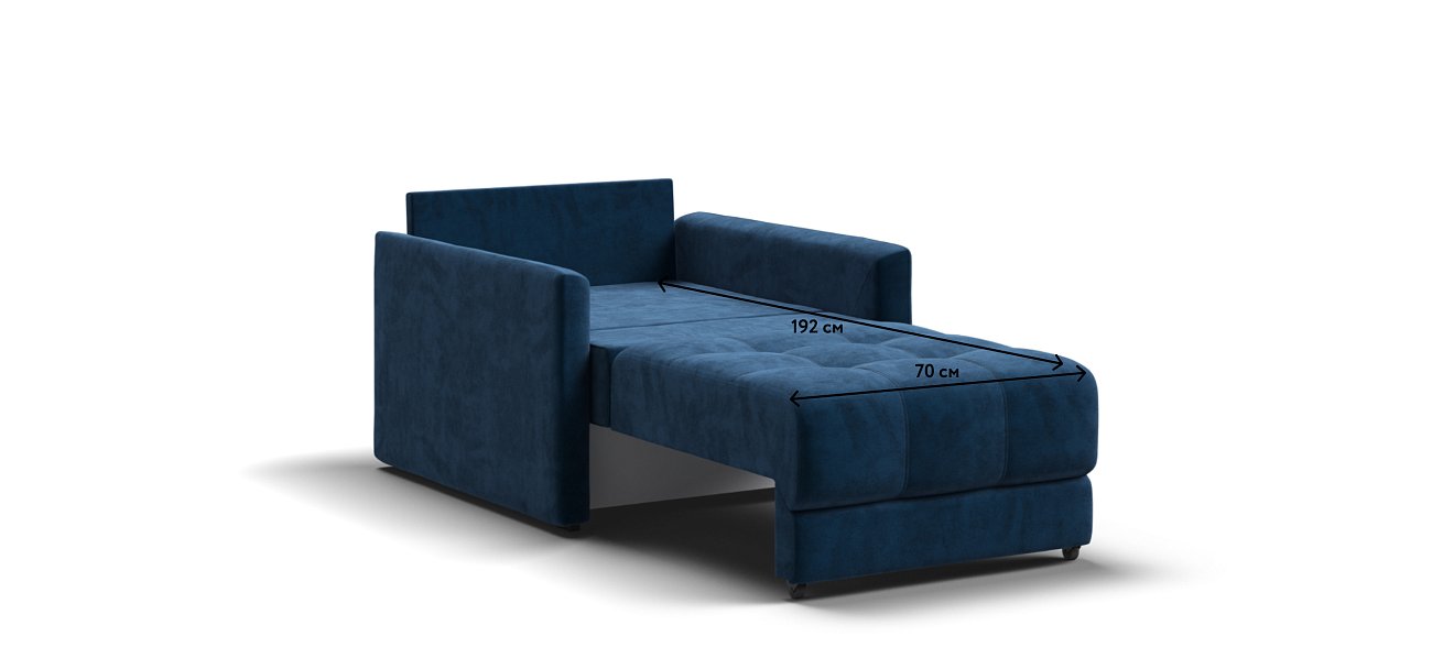 Кресло-кровать BOSS LOFT велюр Monolit синий