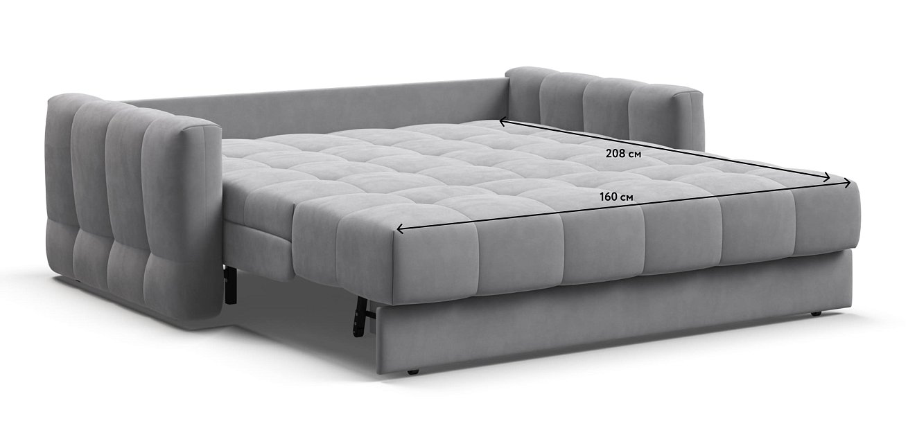 Диван BOSS Sleep 160 велюр Monolit сталь