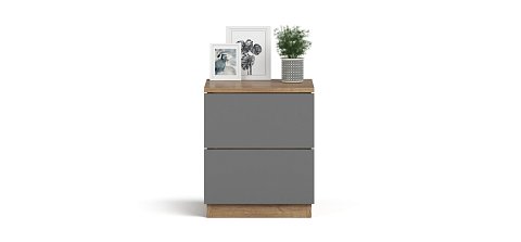 Тумба СИМПЛ NEW Крафт табачный, Серый графит