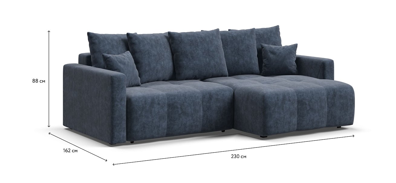 Угловой диван BOSS TREND Велюр Royal топаз NEW