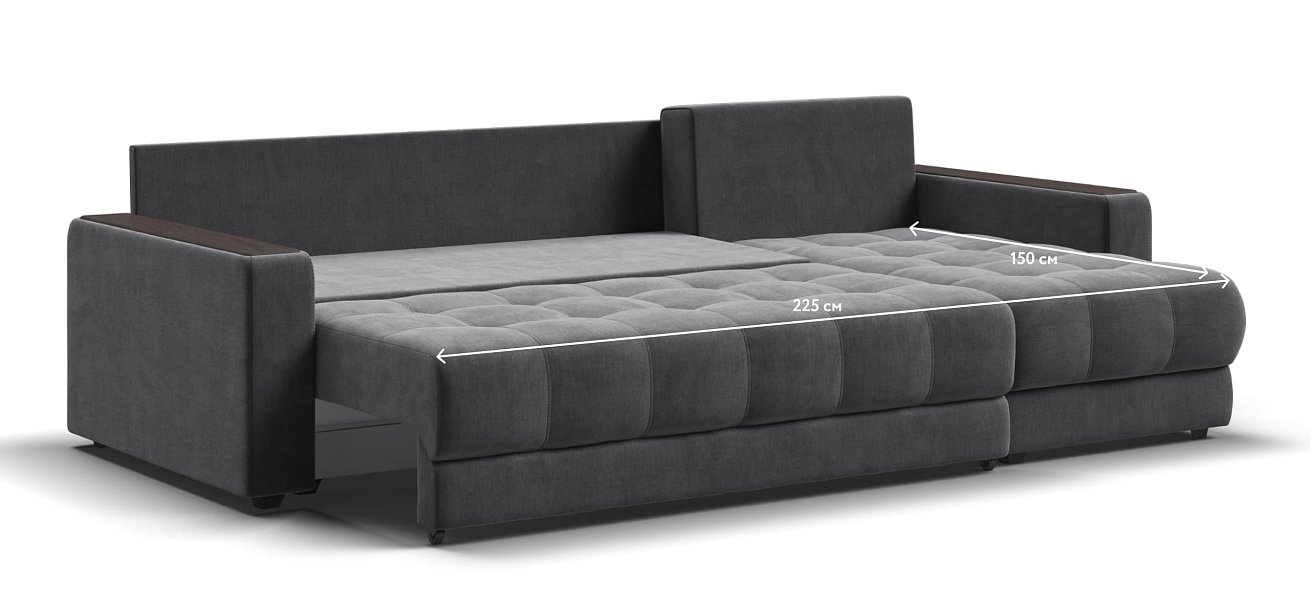 Угловой диван BOSS 3.0 Classic XL велюр Monolit серый