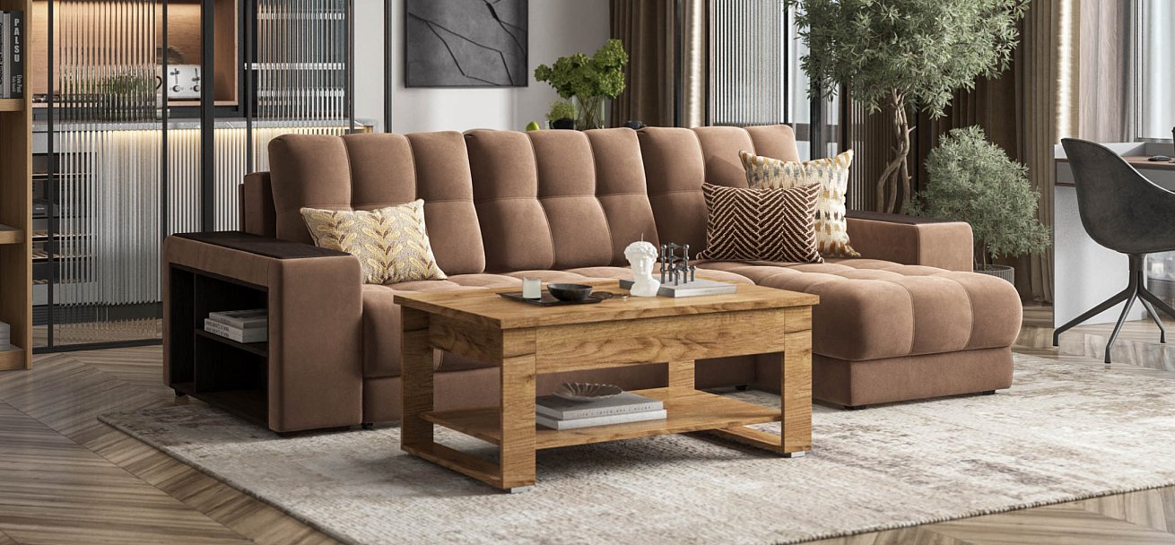 Угловой диван BOSS 3.0 XL велюр Monolit мокко