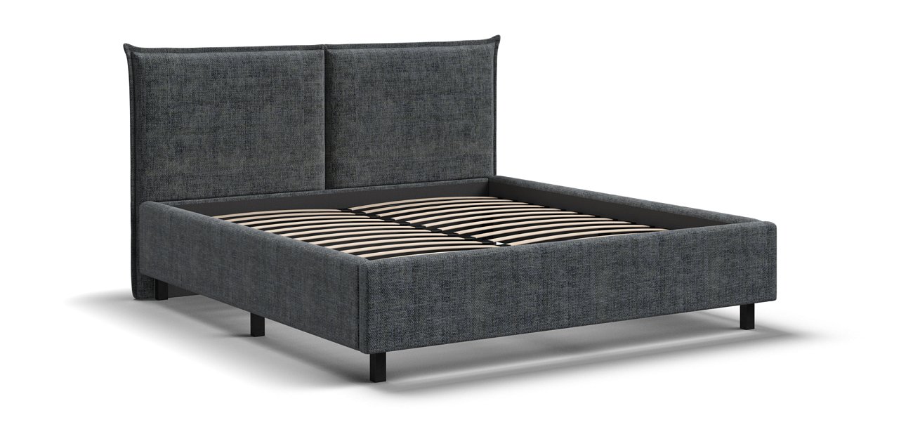 Кровать ЛЕО 160*200 Шенилл IQ серая