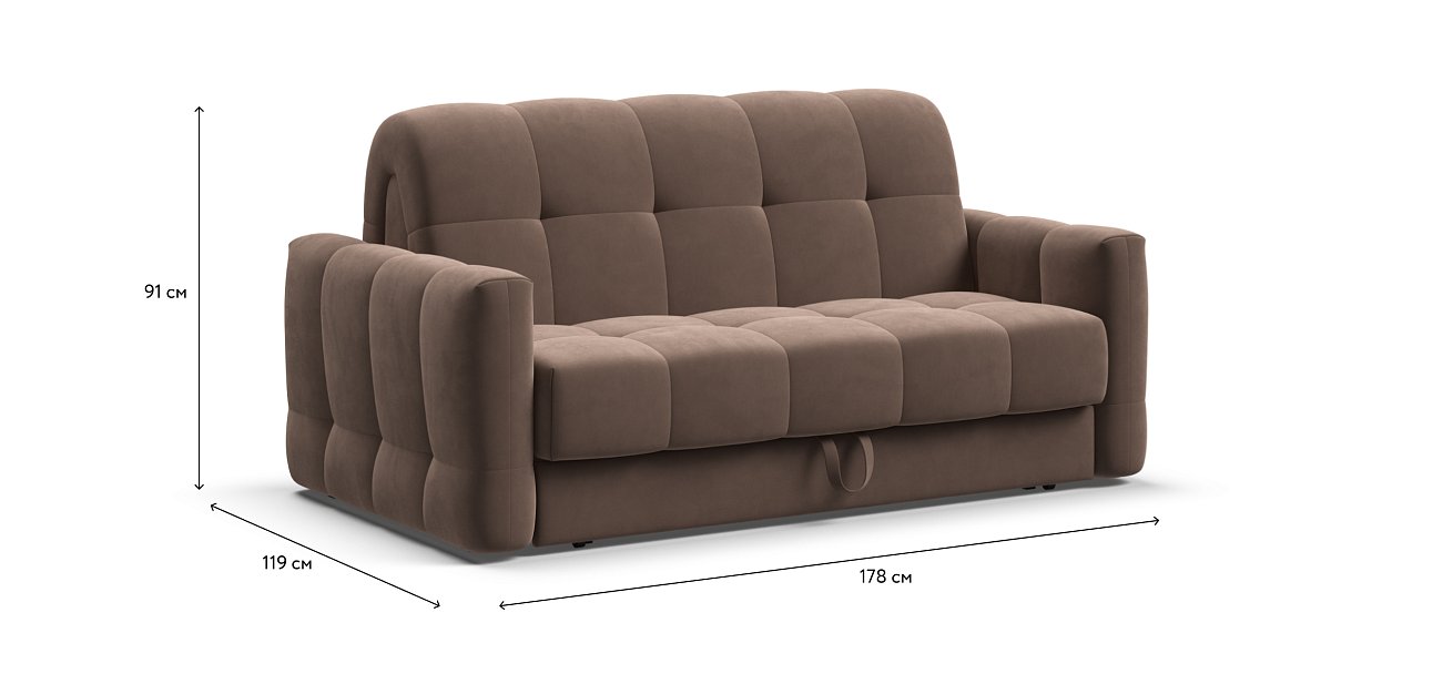 Диван BOSS Sleep 140 велюр Monolit мокко