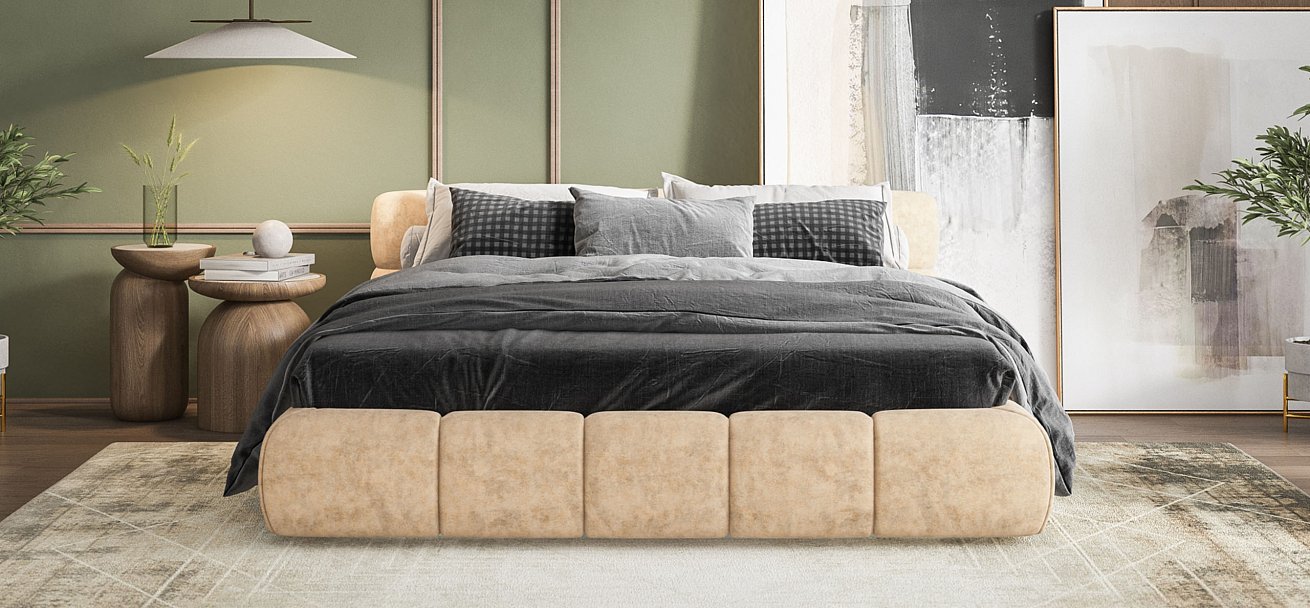 Кровать Босс Дрим 160*200 Про Велюр Royal шампань NEW